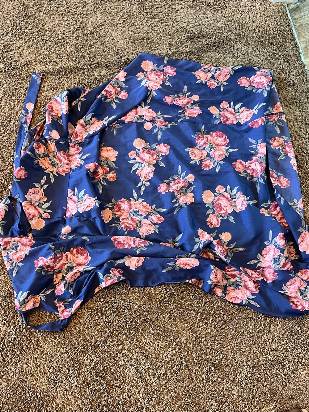 Live 4 Truth Floral Wrap Skirt – Navy Blue & Pink Boho Midi (Made in India)